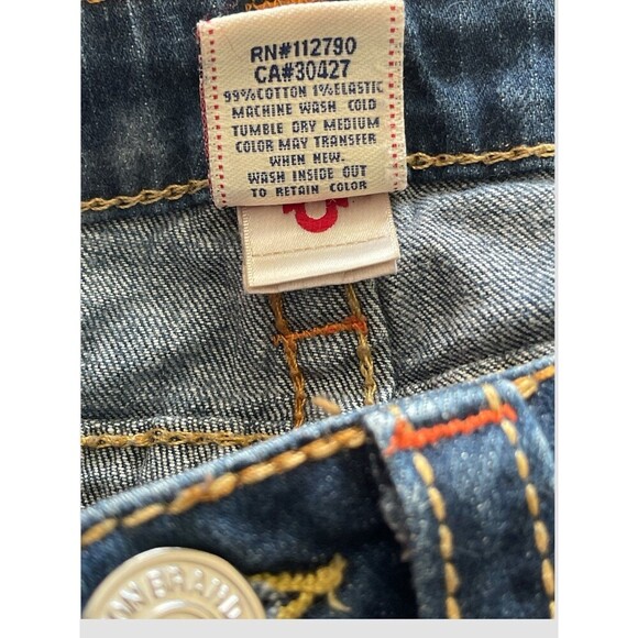 True Religion Shorts Denim Joey Short Big T Womens Size 26 Made In USA Vintage - Picture 8 of 8